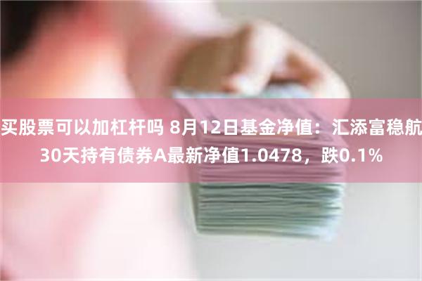 买股票可以加杠杆吗 8月12日基金净值：汇添富稳航30天持有债券A最新净值1.0478，跌0.1%